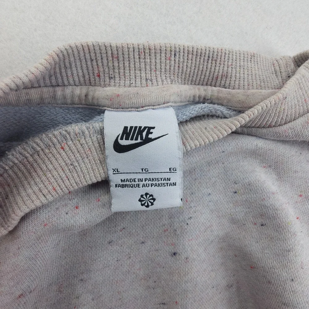 Nike Sweatshirt Kids XL Gray Sportswear NSW Icon Speckled Fleece Logo Crewneck